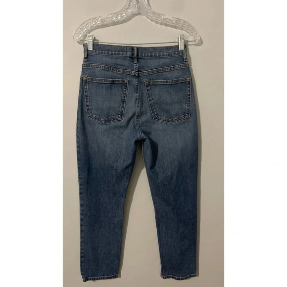 Everlane The High Waist Straight Jeans Women’s Size 27 Blue Ankle Stretch Denim - Picture 4 of 10